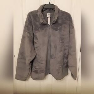 Victoria's Secret Pink Teddy Full-Zip Jacket in Medium Gray